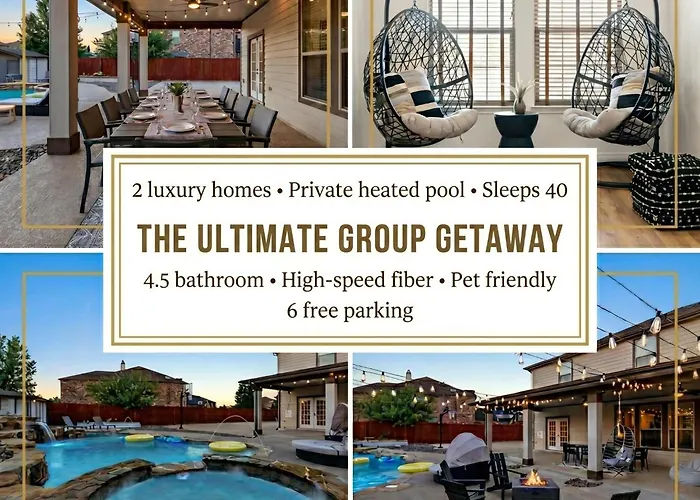 Sleeps 40 Two Houses Two Pools 2X The Fun